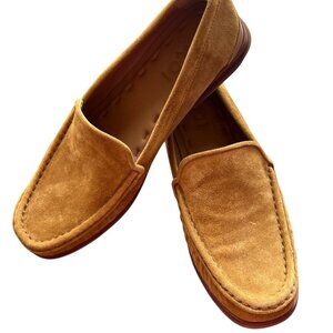 SARTO Women's A. Gina Moc Toe Loafer Golden Brown Suede 7.5 NWOB